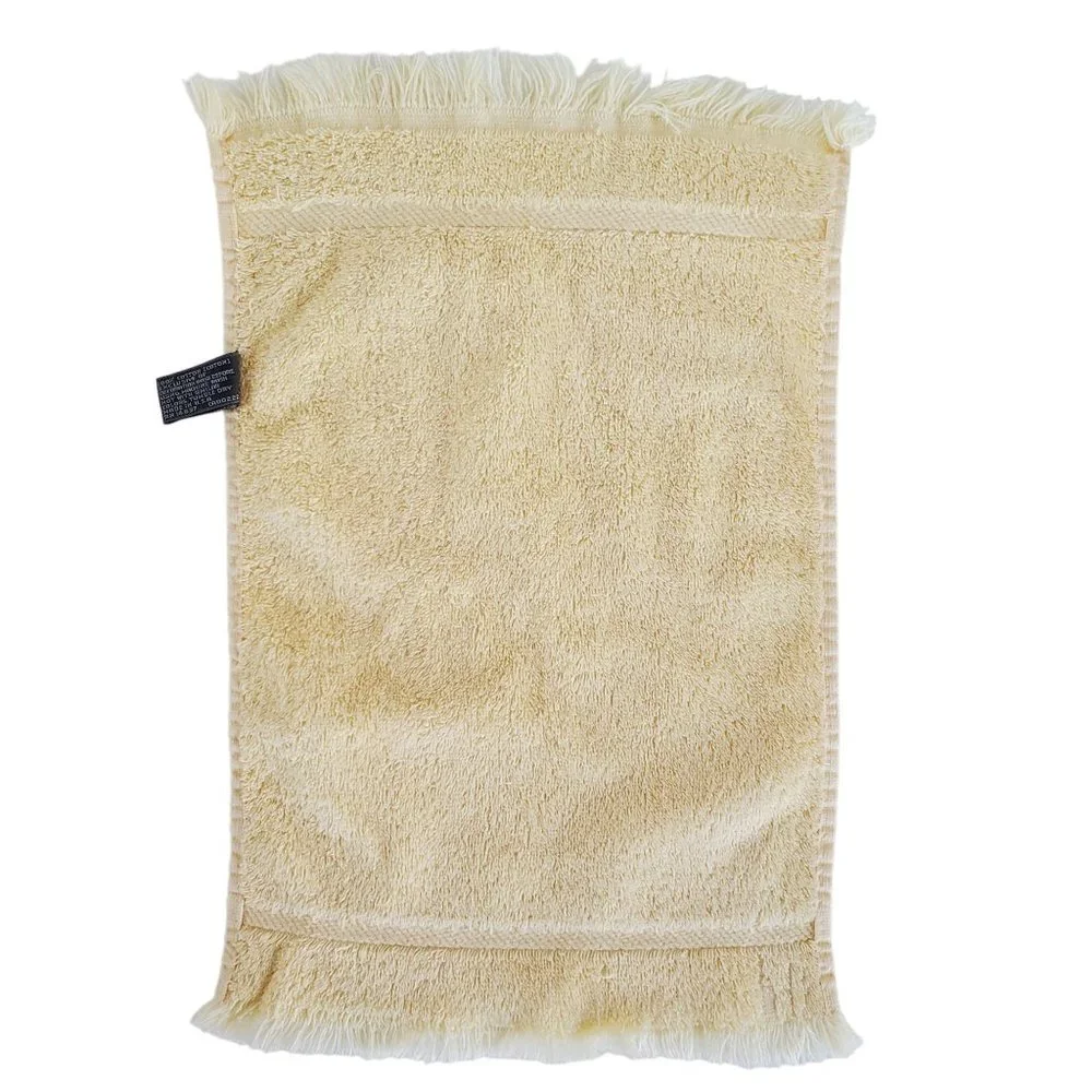 Vintage Fringed Guest Towels Yellow & Pink Sears Cannon Mills 10.25